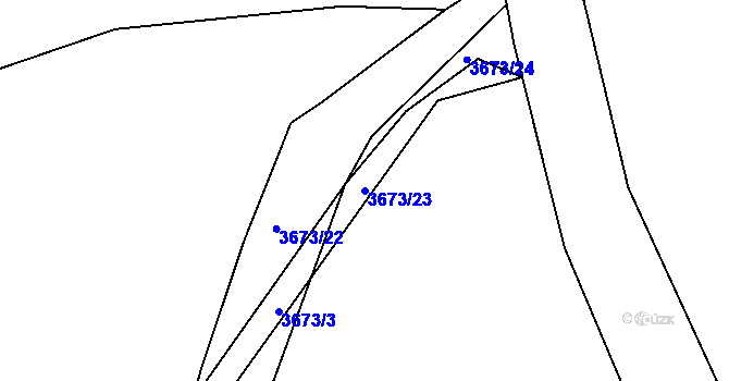 Parcela st. 3673/23 v KÚ Tachov, Katastrální mapa