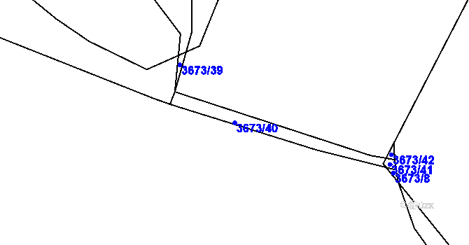 Parcela st. 3673/40 v KÚ Tachov, Katastrální mapa