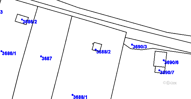 Parcela st. 3688/2 v KÚ Tachov, Katastrální mapa