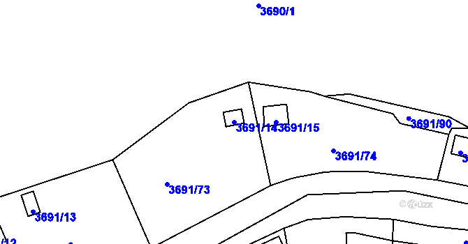Parcela st. 3691/14 v KÚ Tachov, Katastrální mapa