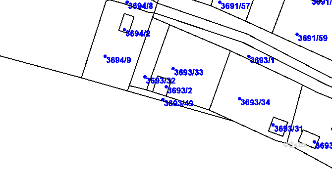 Parcela st. 3693/2 v KÚ Tachov, Katastrální mapa