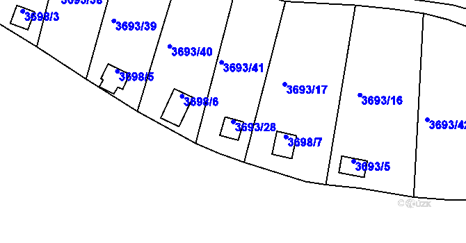 Parcela st. 3693/28 v KÚ Tachov, Katastrální mapa