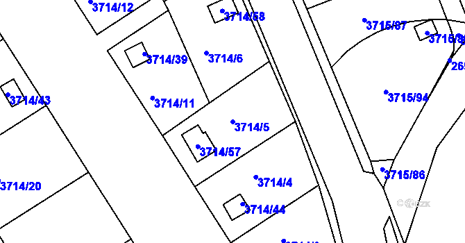 Parcela st. 3714/5 v KÚ Tachov, Katastrální mapa