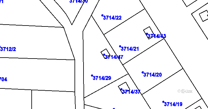 Parcela st. 3714/47 v KÚ Tachov, Katastrální mapa