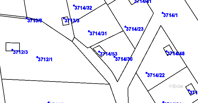 Parcela st. 3714/53 v KÚ Tachov, Katastrální mapa