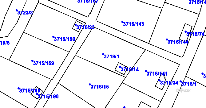 Parcela st. 3718/1 v KÚ Tachov, Katastrální mapa