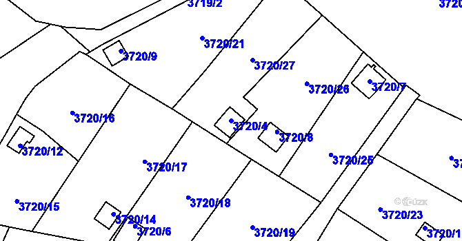 Parcela st. 3720/4 v KÚ Tachov, Katastrální mapa