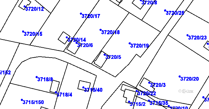Parcela st. 3720/5 v KÚ Tachov, Katastrální mapa