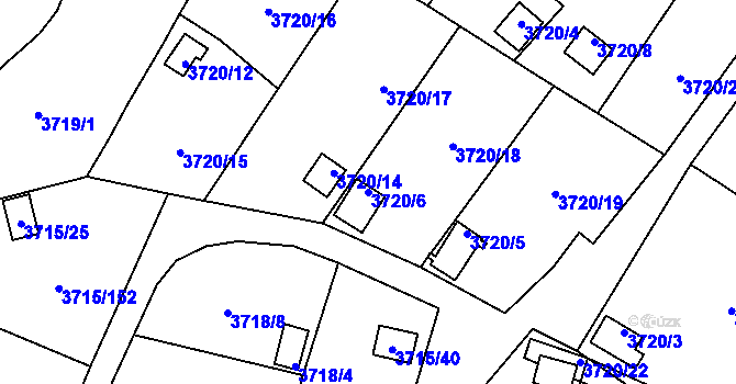 Parcela st. 3720/6 v KÚ Tachov, Katastrální mapa