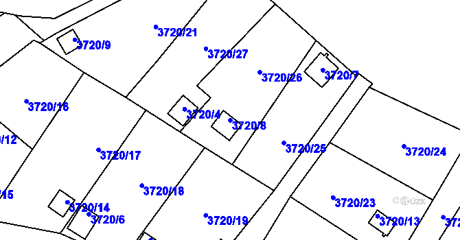 Parcela st. 3720/8 v KÚ Tachov, Katastrální mapa