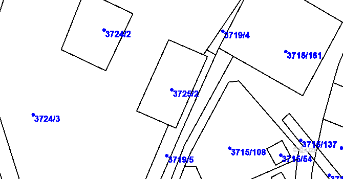Parcela st. 3725/2 v KÚ Tachov, Katastrální mapa
