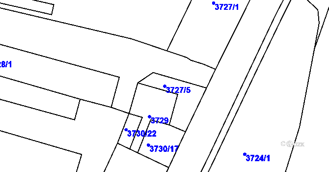 Parcela st. 3727/5 v KÚ Tachov, Katastrální mapa