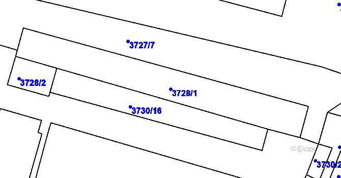 Parcela st. 3728/1 v KÚ Tachov, Katastrální mapa