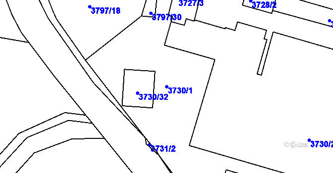 Parcela st. 3730/1 v KÚ Tachov, Katastrální mapa
