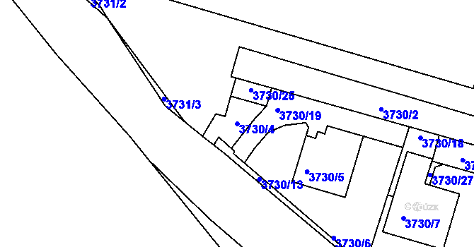 Parcela st. 3730/4 v KÚ Tachov, Katastrální mapa