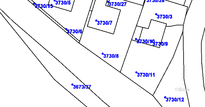 Parcela st. 3730/8 v KÚ Tachov, Katastrální mapa