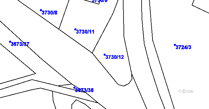 Parcela st. 3730/12 v KÚ Tachov, Katastrální mapa