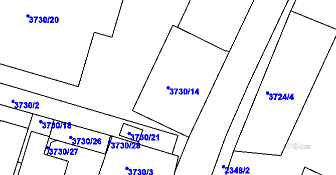 Parcela st. 3730/14 v KÚ Tachov, Katastrální mapa