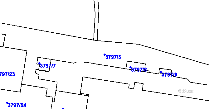 Parcela st. 3797/3 v KÚ Tachov, Katastrální mapa