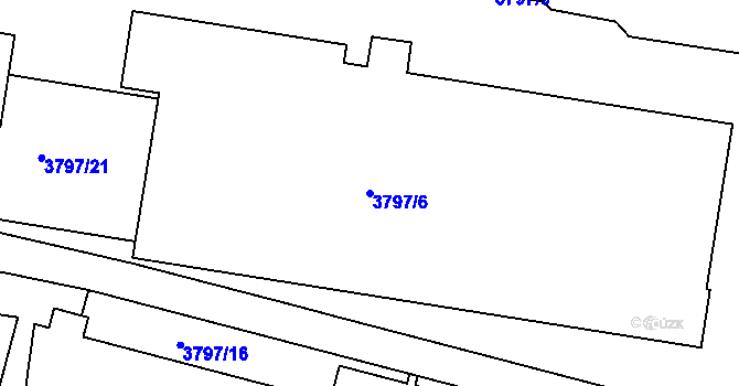 Parcela st. 3797/6 v KÚ Tachov, Katastrální mapa