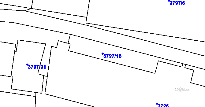 Parcela st. 3797/16 v KÚ Tachov, Katastrální mapa