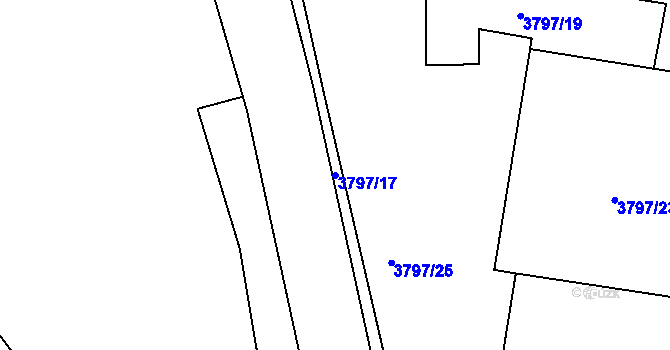 Parcela st. 3797/17 v KÚ Tachov, Katastrální mapa