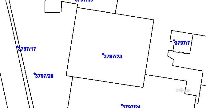 Parcela st. 3797/23 v KÚ Tachov, Katastrální mapa
