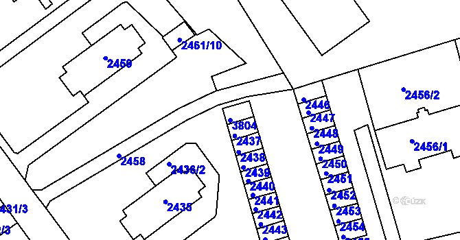Parcela st. 3804 v KÚ Tachov, Katastrální mapa