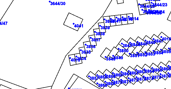 Parcela st. 3836 v KÚ Tachov, Katastrální mapa