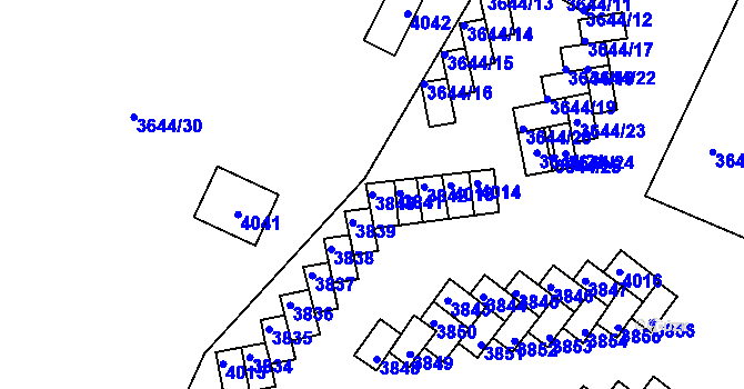 Parcela st. 3840 v KÚ Tachov, Katastrální mapa