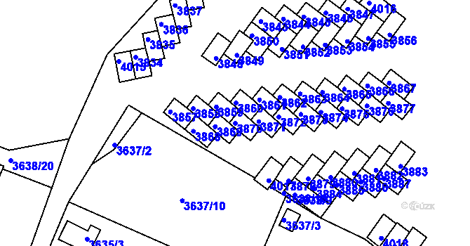 Parcela st. 3870 v KÚ Tachov, Katastrální mapa