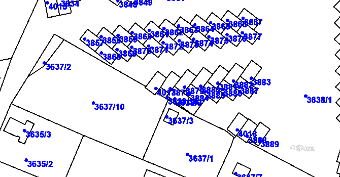 Parcela st. 3878 v KÚ Tachov, Katastrální mapa