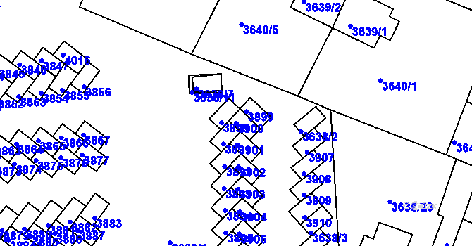 Parcela st. 3900 v KÚ Tachov, Katastrální mapa