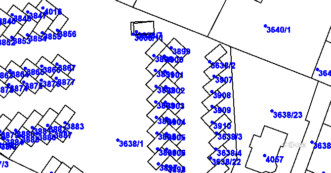 Parcela st. 3902 v KÚ Tachov, Katastrální mapa