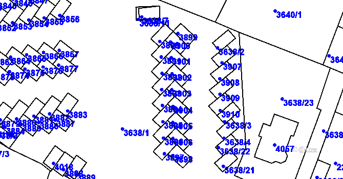 Parcela st. 3903 v KÚ Tachov, Katastrální mapa