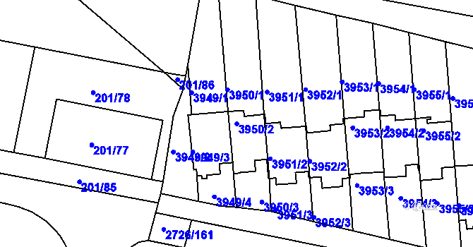 Parcela st. 3950/2 v KÚ Tachov, Katastrální mapa