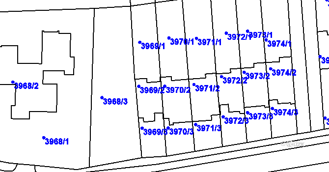 Parcela st. 3970/2 v KÚ Tachov, Katastrální mapa
