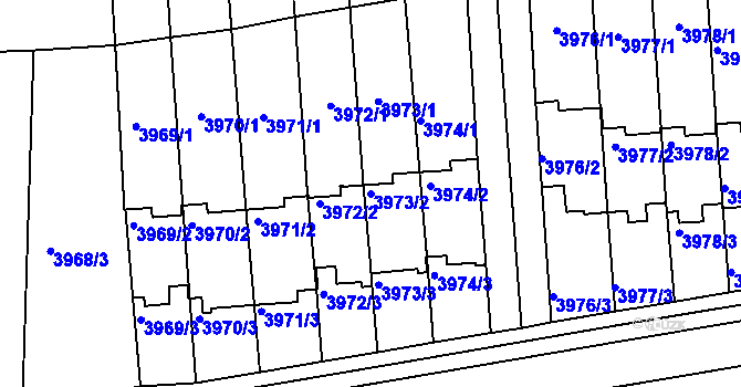 Parcela st. 3973/2 v KÚ Tachov, Katastrální mapa