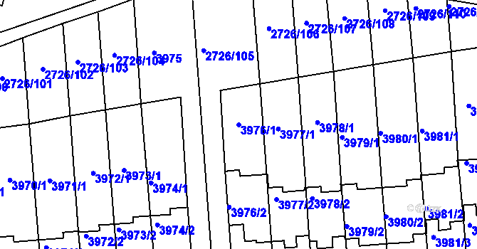 Parcela st. 3976/1 v KÚ Tachov, Katastrální mapa
