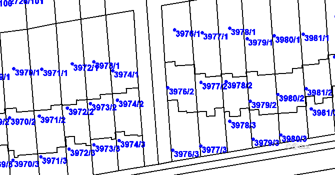 Parcela st. 3976/2 v KÚ Tachov, Katastrální mapa