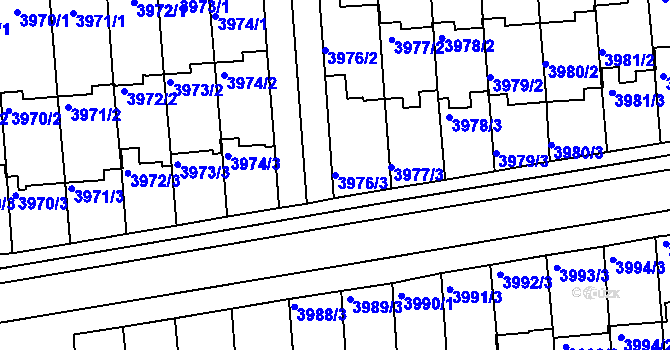Parcela st. 3976/3 v KÚ Tachov, Katastrální mapa