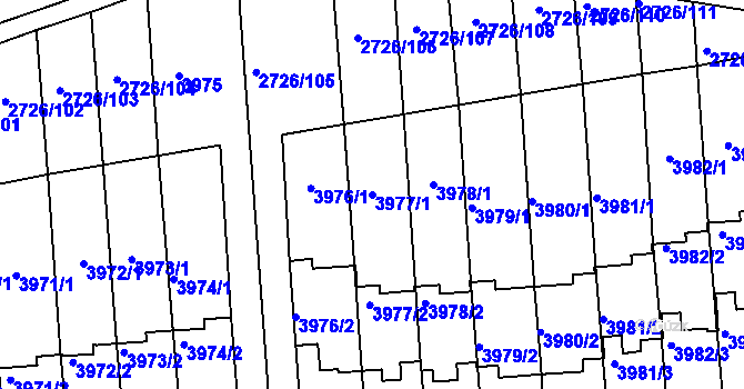 Parcela st. 3977/1 v KÚ Tachov, Katastrální mapa
