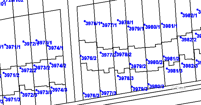 Parcela st. 3977/2 v KÚ Tachov, Katastrální mapa