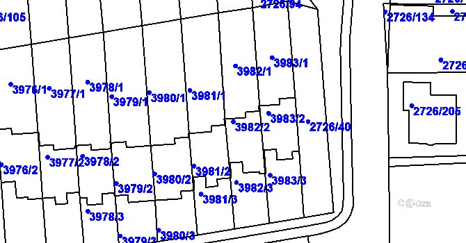 Parcela st. 3982/2 v KÚ Tachov, Katastrální mapa