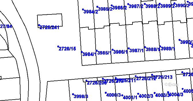 Parcela st. 3985/1 v KÚ Tachov, Katastrální mapa