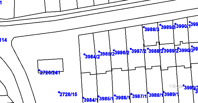 Parcela st. 3985/2 v KÚ Tachov, Katastrální mapa