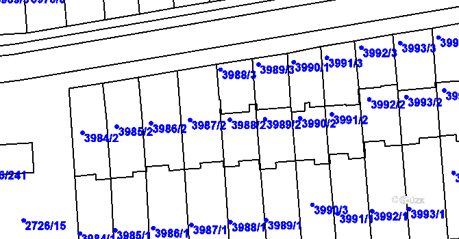 Parcela st. 3988/2 v KÚ Tachov, Katastrální mapa