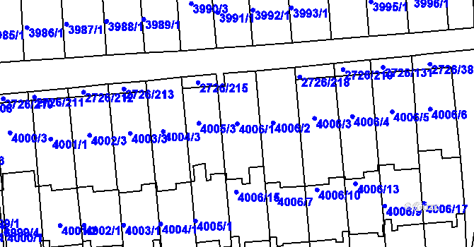 Parcela st. 4006/1 v KÚ Tachov, Katastrální mapa