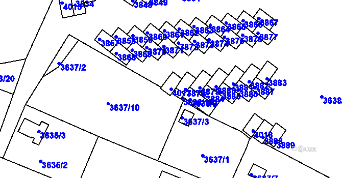 Parcela st. 4017 v KÚ Tachov, Katastrální mapa