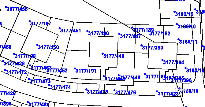 Parcela st. 3177/446 v KÚ Tachov, Katastrální mapa